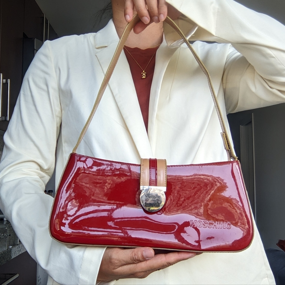 Moschino vintage patent leather handbag